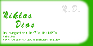 miklos dios business card